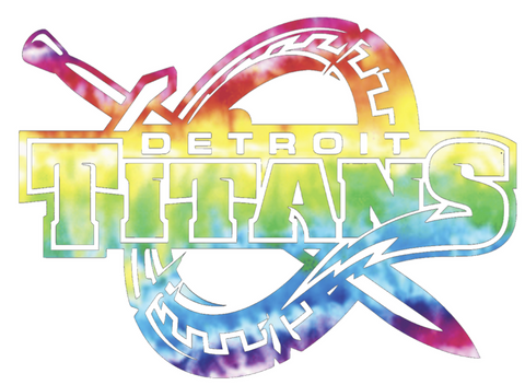 Detroit Mercy Titans Team Logo Crucial Catch Cancer Tie Dye Vinyl Decal PICK SIZE