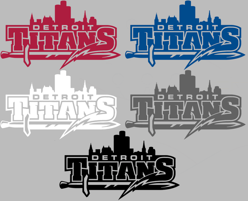 Detroit Mercy Titans Retro Throwback Logo Premium DieCut Vinyl Decal PICK COLOR & SIZE