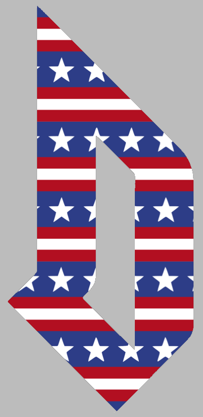 Duquesne Dukes Team Logo Stars & Stripes USA American Flag Vinyl Decal PICK SIZE