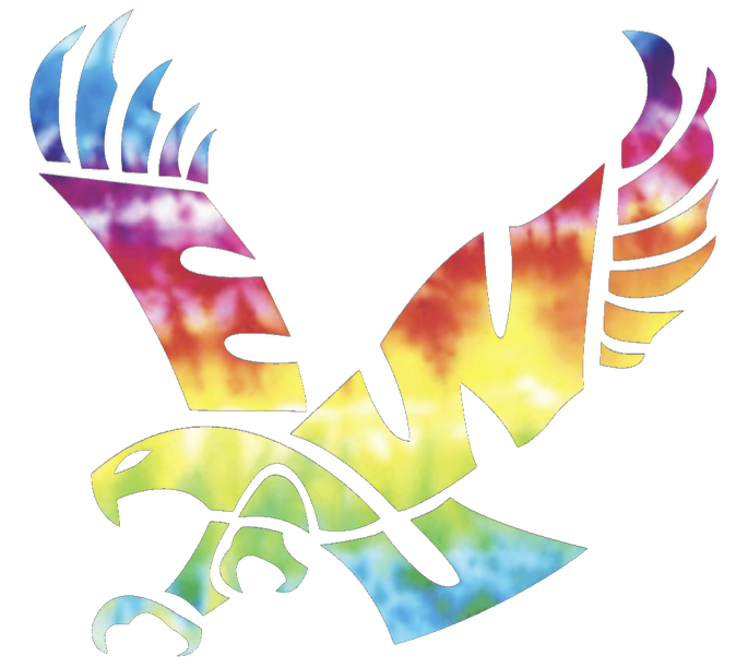 Eastern Washington Eagles Team Logo Crucial Catch Cancer Tie Dye Vinyl Decal PICK SIZE