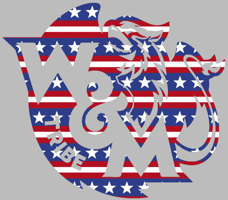 William and Mary Tribe Team Logo Stars & Stripes USA American Flag Vinyl Decal PICK SIZE