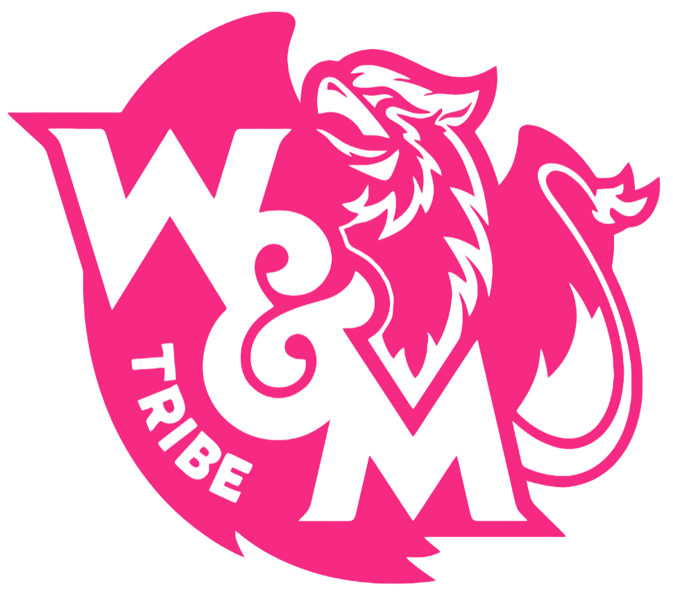 William and Mary Tribe HOT PINK Team Logo Premium DieCut Vinyl Decal PICK SIZE