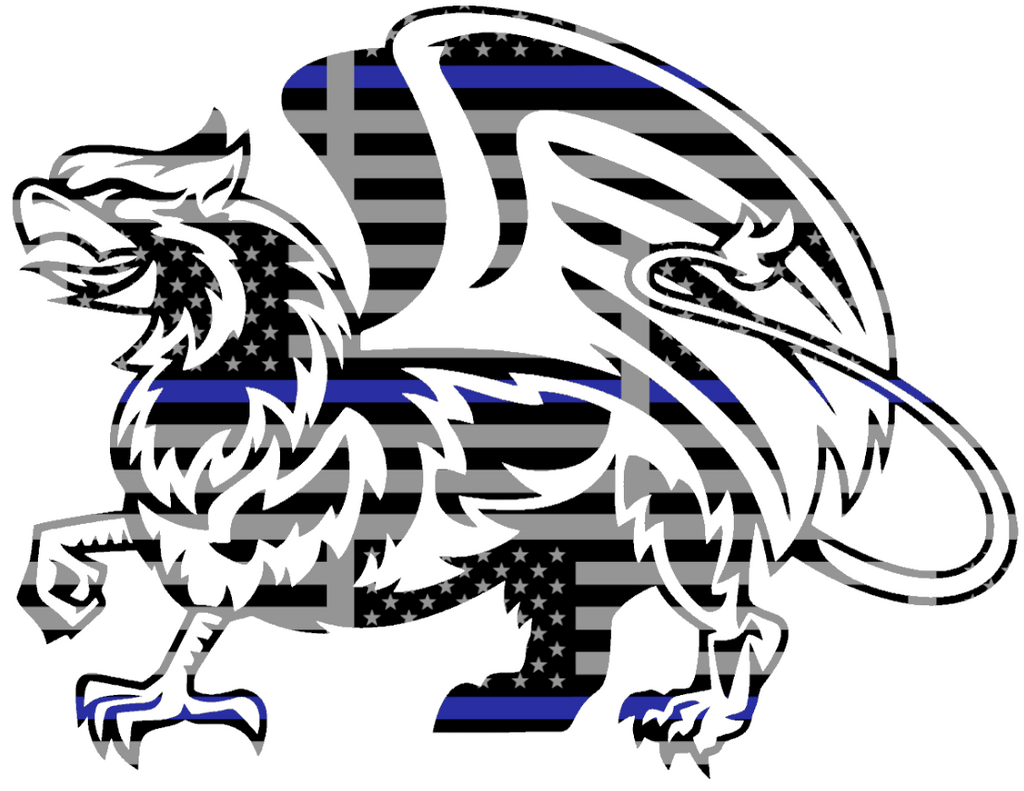 William and Mary Tribe Mascot Logo Thin Blue Line American Flag Premium DieCut Vinyl Decal PICK SIZE