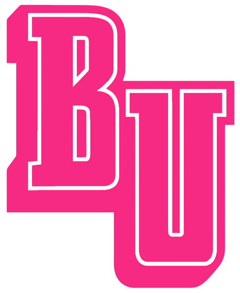 Belmont Bruins HOT PINK BU Logo Premium DieCut Vinyl Decal PICK SIZE
