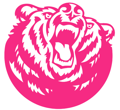 Belmont Bruins HOT PINK Team Logo Premium DieCut Vinyl Decal PICK SIZE