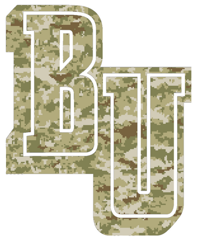 Belmont Bruins BU Logo Salute to Service Camouflage Camo Vinyl Decal PICK SIZE