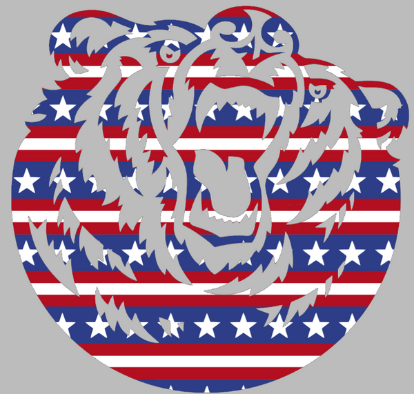Belmont Bruins Team Logo Stars & Stripes USA American Flag Vinyl Decal PICK SIZE