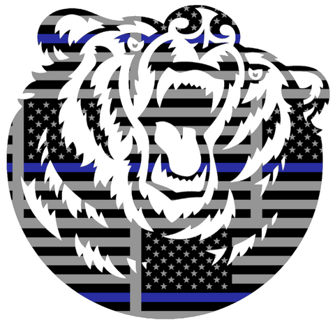 Belmont Bruins Team Logo Thin Blue Line American Flag Premium DieCut Vinyl Decal PICK SIZE