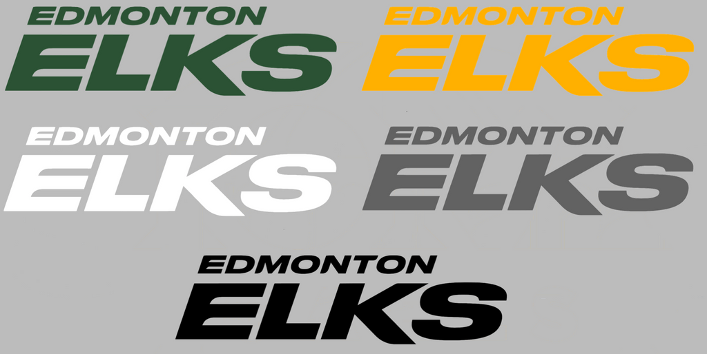 Edmonton Elks Team Name Logo Premium DieCut Vinyl Decal PICK COLOR & SIZE