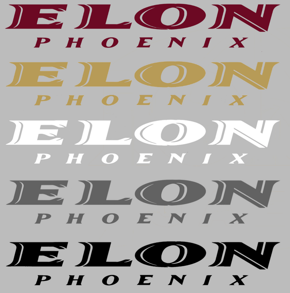 Elon Phoenix Team Name Logo Premium DieCut Vinyl Decal PICK COLOR & SIZE