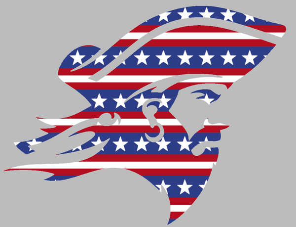 ETSU Buccaneers Stars & Stripes Mascot Logo USA American Flag Vinyl Decal PICK SIZE