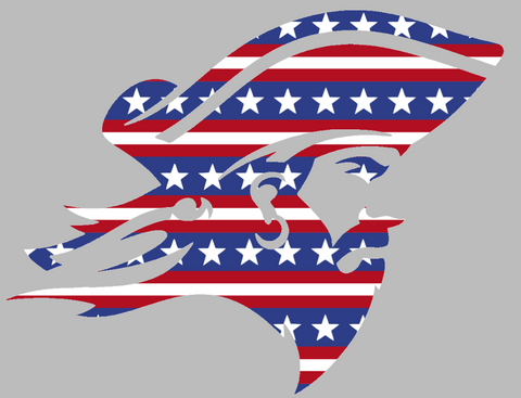 ETSU Buccaneers Stars & Stripes Mascot Logo USA American Flag Vinyl Decal PICK SIZE