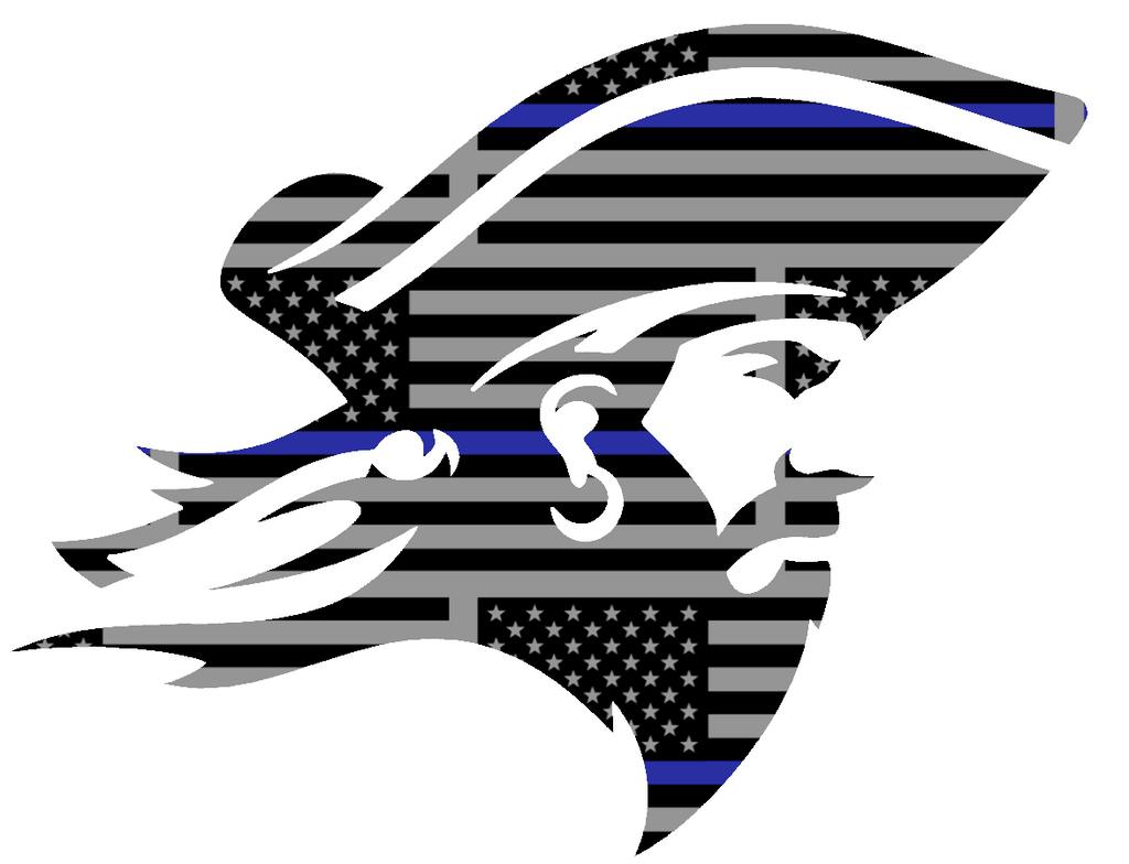 ETSU Buccaneers Thin Blue Line Mascot Logo American Flag Premium DieCut Vinyl Decal PICK SIZE