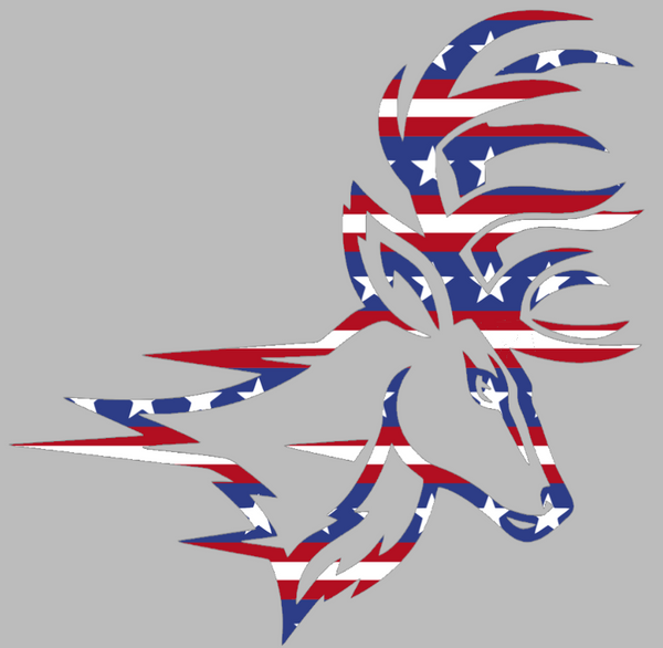 Fairfield Stags Team Logo Stars & Stripes USA American Flag Vinyl Decal PICK SIZE