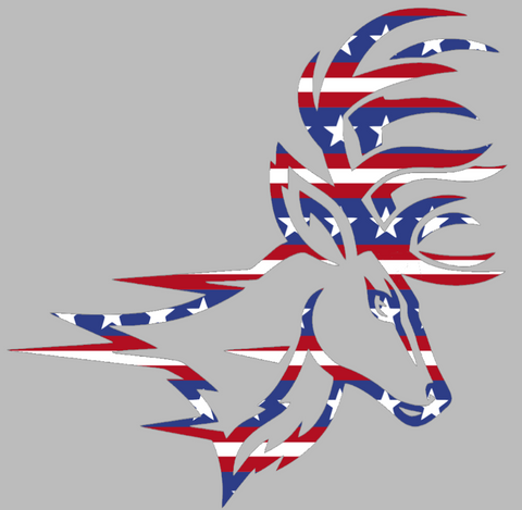 Fairfield Stags Team Logo Stars & Stripes USA American Flag Vinyl Decal PICK SIZE