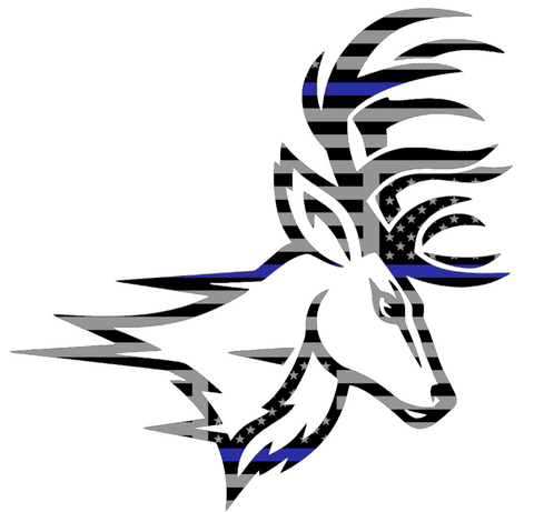 Fairfield Stags Team Logo Thin Blue Line American Flag Premium DieCut Vinyl Decal PICK SIZE