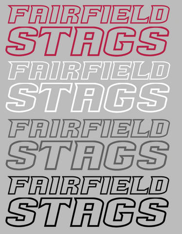 Fairfield Stags Team Name Logo Premium DieCut Vinyl Decal PICK COLOR & SIZE