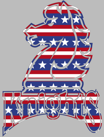 Fairleigh Dickinson Knights Alternate Logo Stars & Stripes USA American Flag Vinyl Decal PICK SIZE