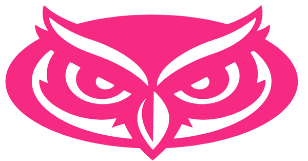 Florida Atlantic Owls HOT PINK Team Logo Premium DieCut Vinyl Decal PICK SIZE