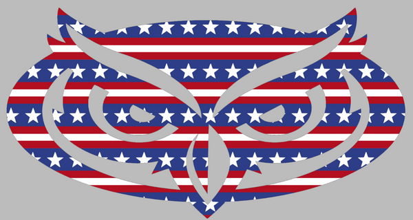 Florida Atlantic Owls Team Logo Stars & Stripes USA American Flag Vinyl Decal PICK SIZE
