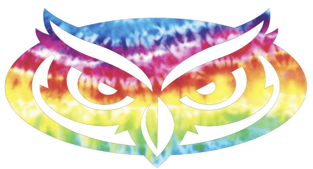 Florida Atlantic Owls Team Logo Crucial Catch Cancer Tie Dye Vinyl Decal PICK SIZE