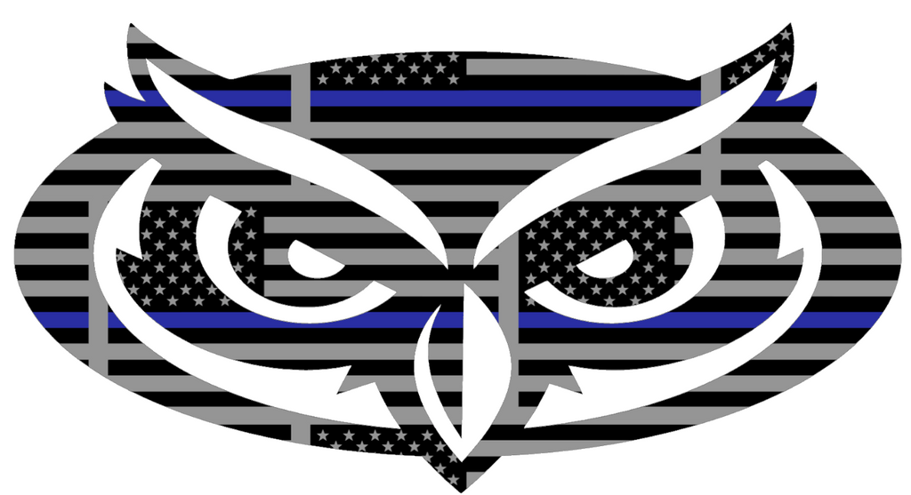 Florida Atlantic Owls Team Logo Thin Blue Line American Flag Premium DieCut Vinyl Decal PICK SIZE