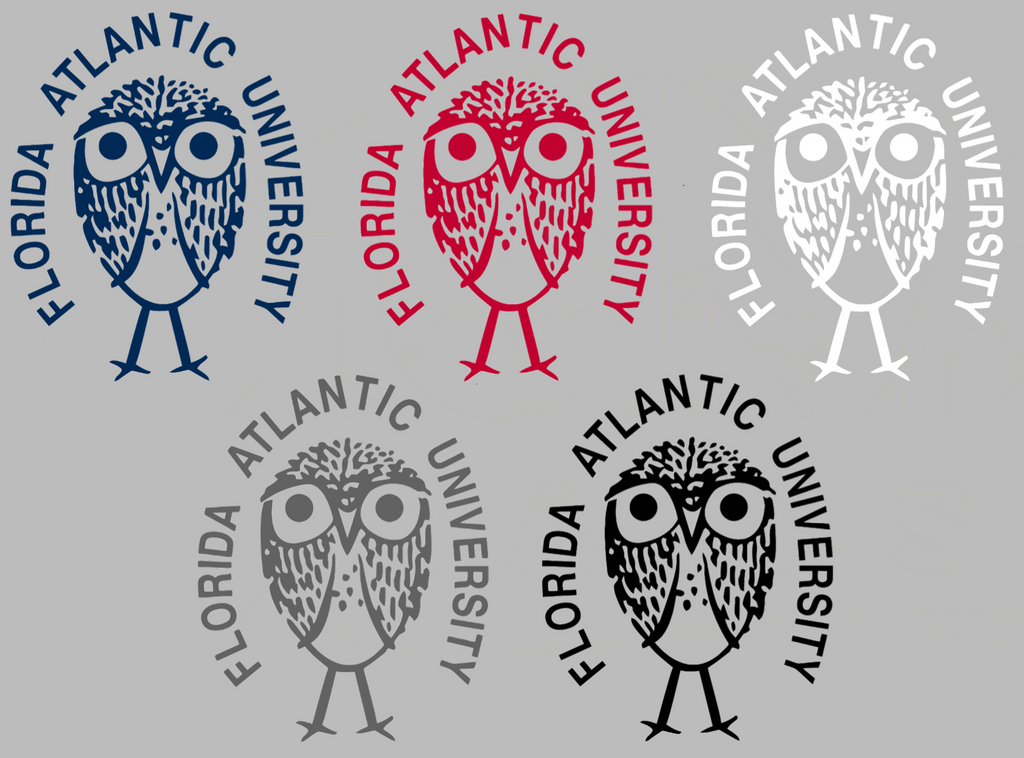 Florida Atlantic Owls Retro Throwback Logo Premium DieCut Vinyl Decal PICK COLOR & SIZE
