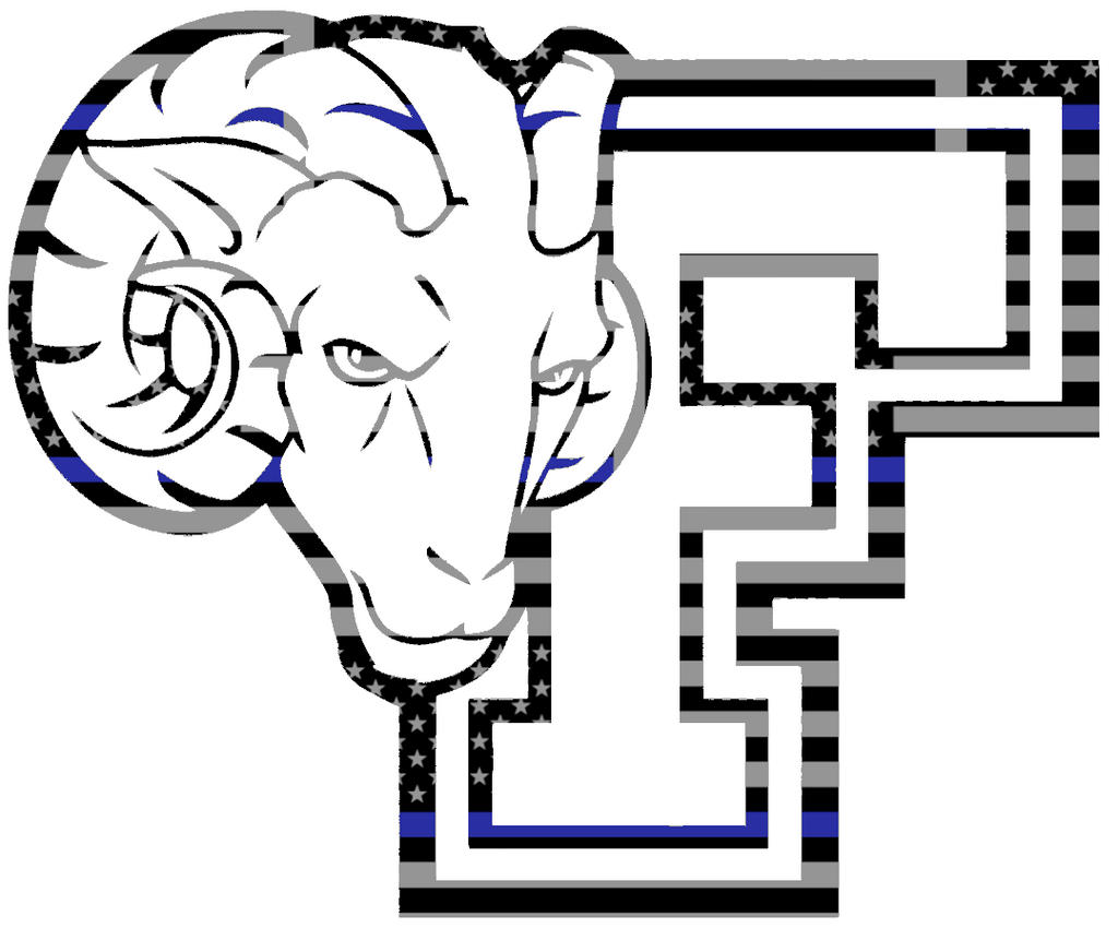 Fordham Rams Team Logo Thin Blue Line American Flag Premium DieCut Vinyl Decal PICK SIZE