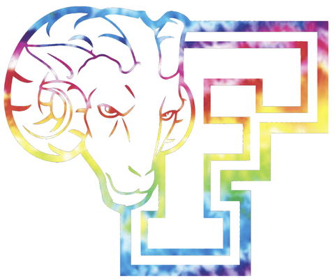 Fordham Rams Team Logo Crucial Catch Cancer Tie Dye Vinyl Decal PICK SIZE