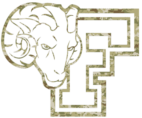 Fordham Rams Team Logo Salute to Service Camouflage Camo Vinyl Decal PICK SIZE