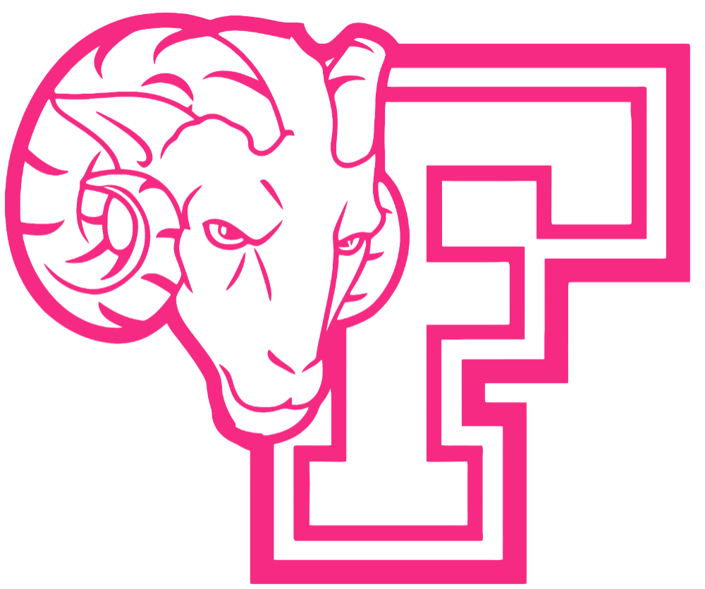Fordham Rams HOT PINK Team Logo Premium DieCut Vinyl Decal PICK SIZE