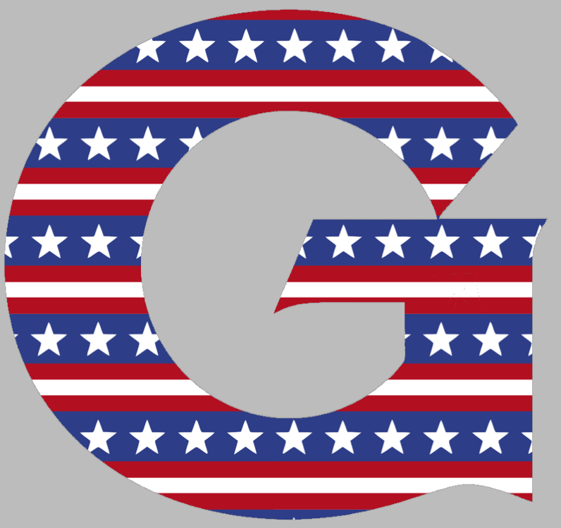 Georgetown Hoyas Team Logo Stars & Stripes USA American Flag Vinyl Decal PICK SIZE