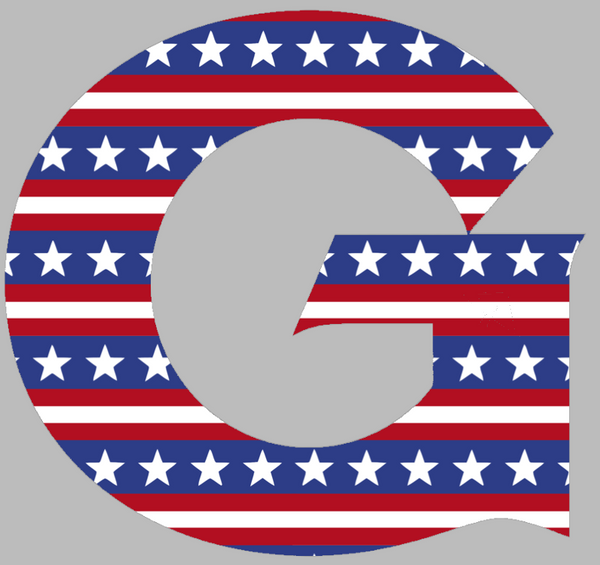Georgetown Hoyas Team Logo Stars & Stripes USA American Flag Vinyl Decal PICK SIZE