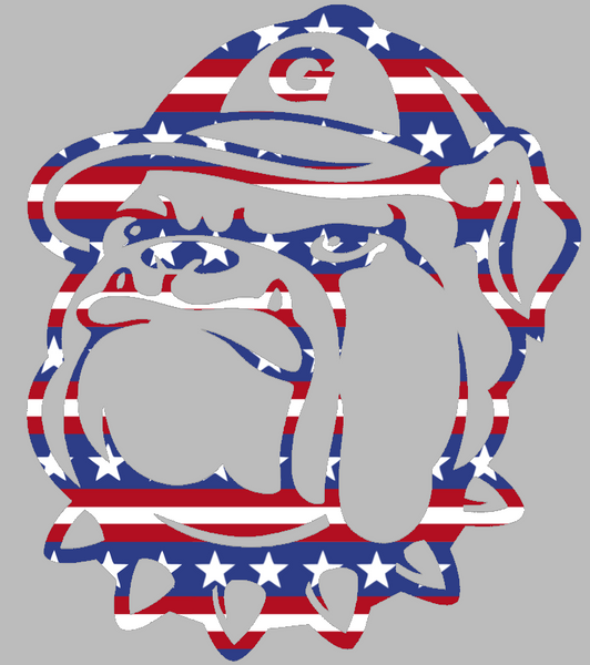 Georgetown Hoyas Mascot Logo Stars & Stripes USA American Flag Vinyl Decal PICK SIZE