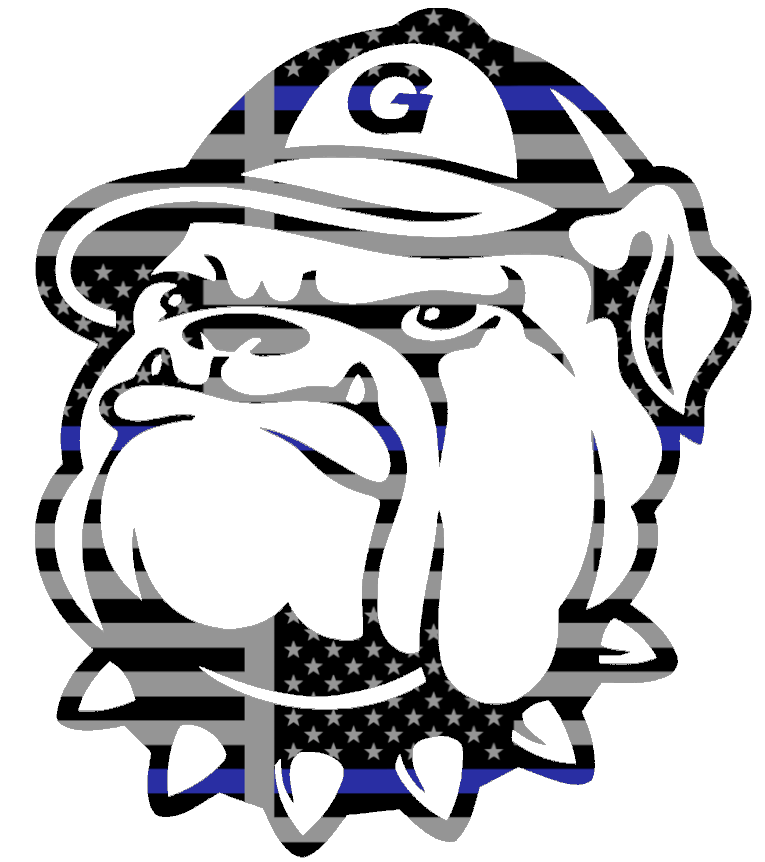 Georgetown Hoyas Mascot Logo Thin Blue Line American Flag Premium DieCut Vinyl Decal PICK SIZE