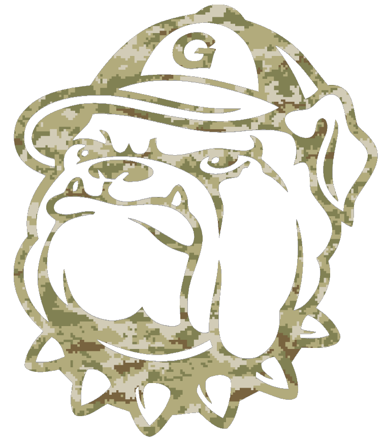 Georgetown Hoyas Mascot Logo Salute to Service Camouflage Camo Vinyl Decal PICK SIZE