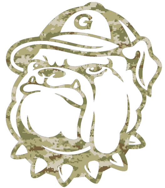 Georgetown Hoyas Mascot Logo Salute to Service Camouflage Camo Vinyl Decal PICK SIZE