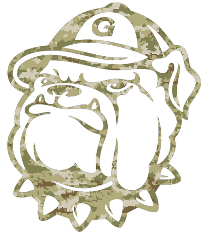 Georgetown Hoyas Mascot Logo Salute to Service Camouflage Camo Vinyl Decal PICK SIZE