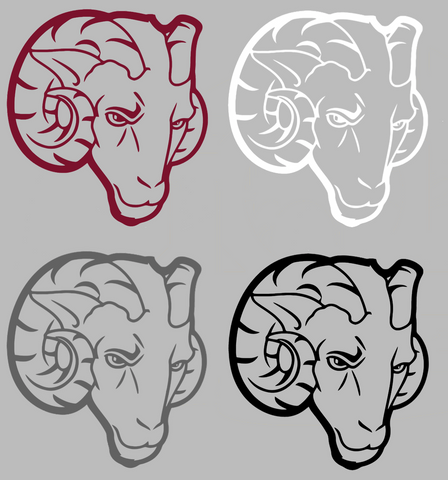 Fordham Rams Mascot Logo Premium DieCut Vinyl Decal PICK COLOR & SIZE