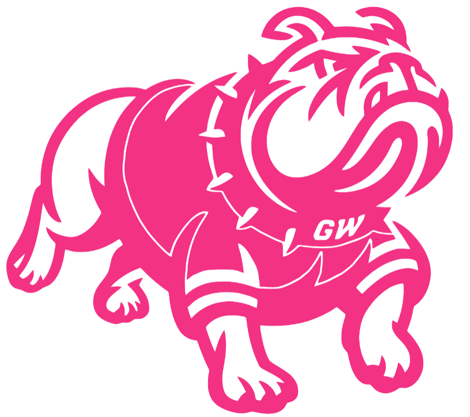 Gardner Webb Bulldogs HOT PINK Team Logo Premium DieCut Vinyl Decal PICK SIZE