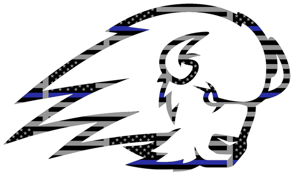 Utah Tech Trailblazers Team Logo Thin Blue Line American Flag Premium DieCut Vinyl Decal PICK SIZE