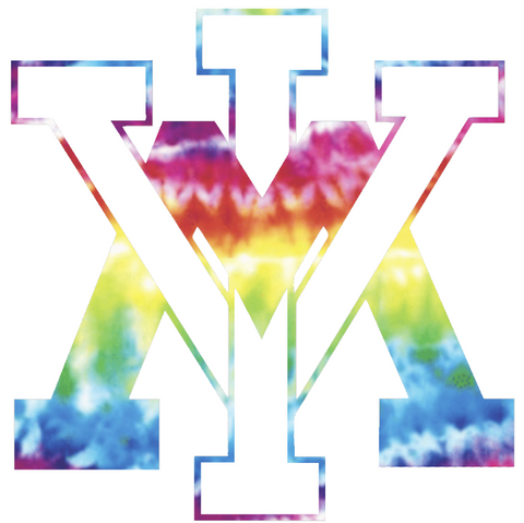 VMI Keydets Team Logo Crucial Catch Cancer Tie Dye Vinyl Decal PICK SIZE