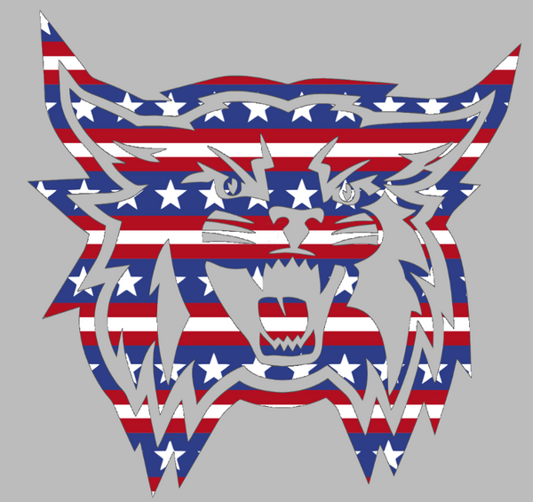 Weber State Wildcats Team Logo Stars & Stripes USA American Flag Vinyl Decal PICK SIZE
