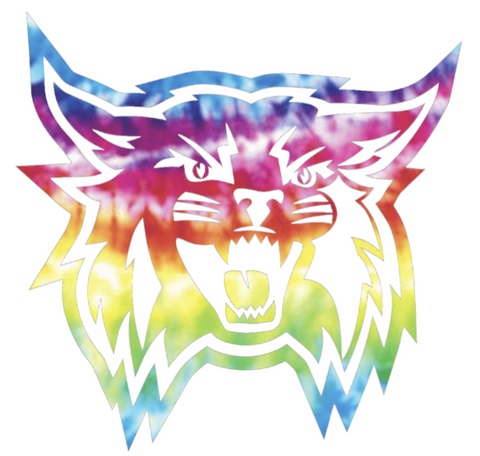 Weber State Wildcats Team Logo Crucial Catch Cancer Tie Dye Vinyl Decal PICK SIZE