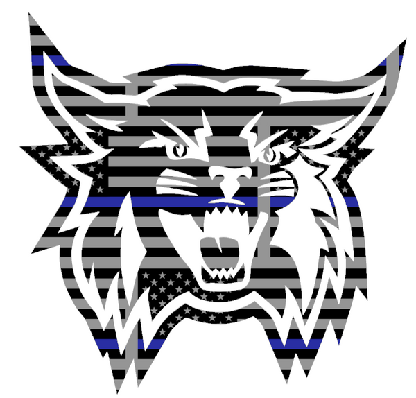 Weber State Wildcats Team Logo Thin Blue Line American Flag Premium DieCut Vinyl Decal PICK SIZE