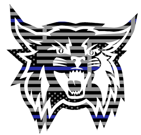Weber State Wildcats Team Logo Thin Blue Line American Flag Premium DieCut Vinyl Decal PICK SIZE