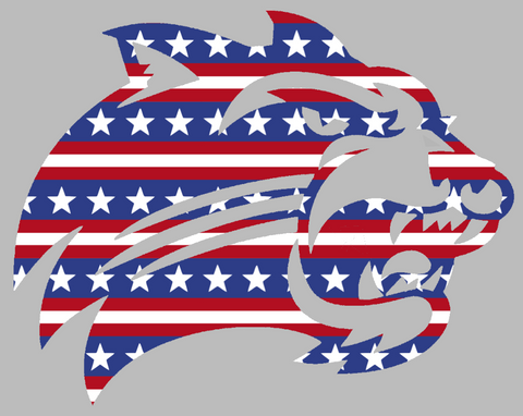 Western Carolina Catamounts Stars & Stripes Team Logo USA American Flag Vinyl Decal PICK SIZE