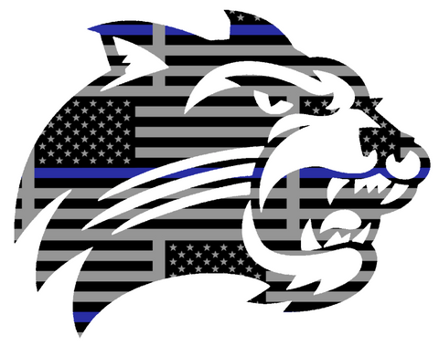 Western Carolina Catamounts Thin Blue Line Team Logo American Flag Premium DieCut Vinyl Decal PICK SIZE