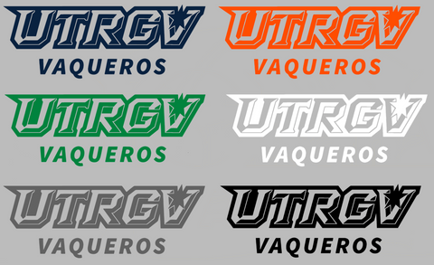 UTRGV Vaqueros Team Name Logo Premium DieCut Vinyl Decal PICK COLOR & SIZE