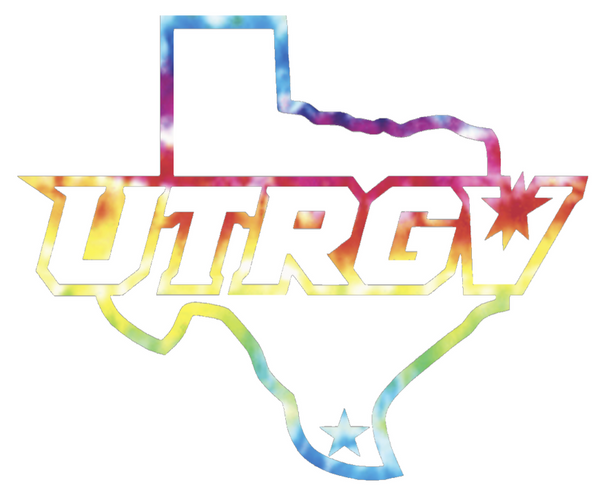 UTRGV Vaqueros Team Logo Crucial Catch Cancer Tie Dye Vinyl Decal PICK SIZE
